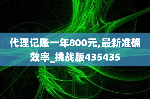 代理记账一年800元,最新准确效率_挑战版435435