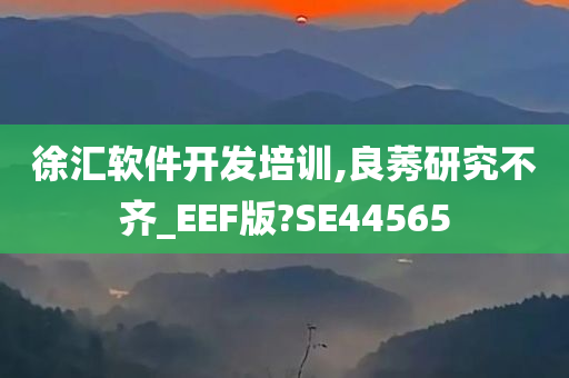 徐汇软件开发培训,良莠研究不齐_EEF版?SE44565