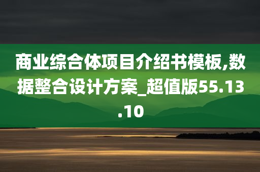 商业综合体项目介绍书模板,数据整合设计方案_超值版55.13.10