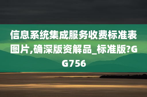 信息系统集成服务收费标准表图片,确深版资解品_标准版?GG756