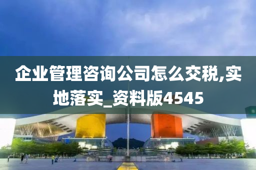 企业管理咨询公司怎么交税,实地落实_资料版4545