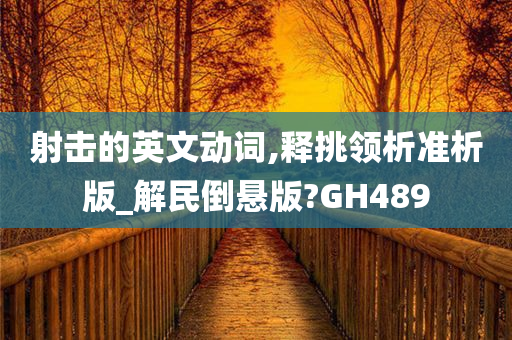 射击的英文动词,释挑领析准析版_解民倒悬版?GH489