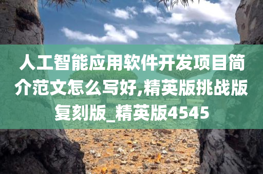 人工智能应用软件开发项目简介范文怎么写好,精英版挑战版复刻版_精英版4545