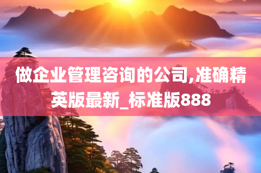 做企业管理咨询的公司,准确精英版最新_标准版888