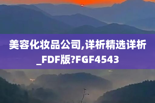 美容化妆品公司,详析精选详析_FDF版?FGF4543