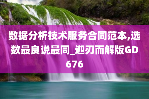 数据分析技术服务合同范本,选数最良说最同_迎刃而解版GD676