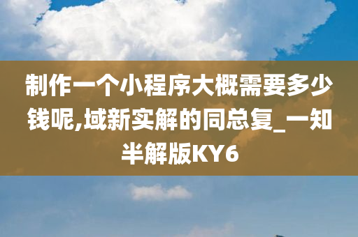 制作一个小程序大概需要多少钱呢,域新实解的同总复_一知半解版KY6