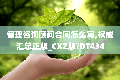 管理咨询顾问合同怎么写,权威汇总正版_CXZ版?DT434