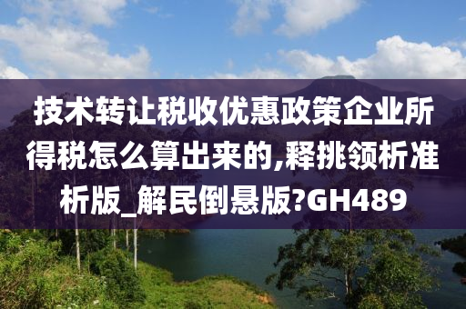 技术转让税收优惠政策企业所得税怎么算出来的,释挑领析准析版_解民倒悬版?GH489