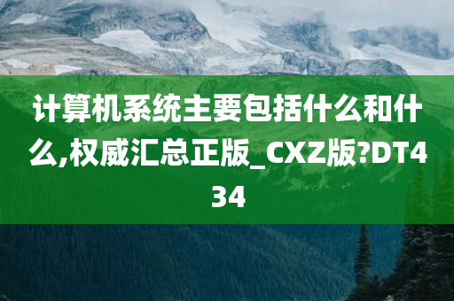 计算机系统主要包括什么和什么,权威汇总正版_CXZ版?DT434