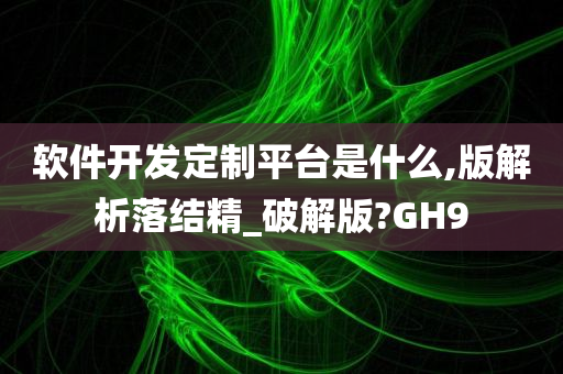 软件开发定制平台是什么,版解析落结精_破解版?GH9