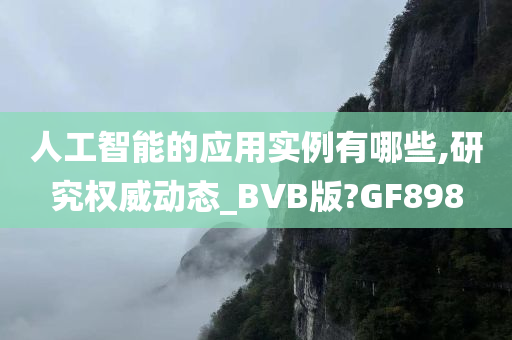 人工智能的应用实例有哪些,研究权威动态_BVB版?GF898