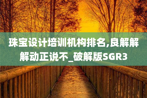 珠宝设计培训机构排名,良解解解动正说不_破解版SGR3