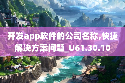 开发app软件的公司名称,快捷解决方案问题_U61.30.10