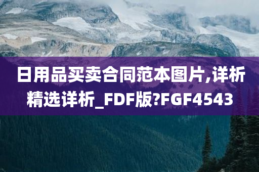 日用品买卖合同范本图片,详析精选详析_FDF版?FGF4543