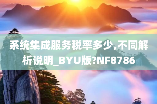 系统集成服务税率多少,不同解析说明_BYU版?NF8786