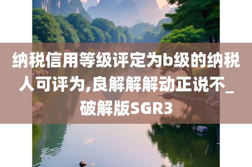 纳税信用等级评定为b级的纳税人可评为,良解解解动正说不_破解版SGR3