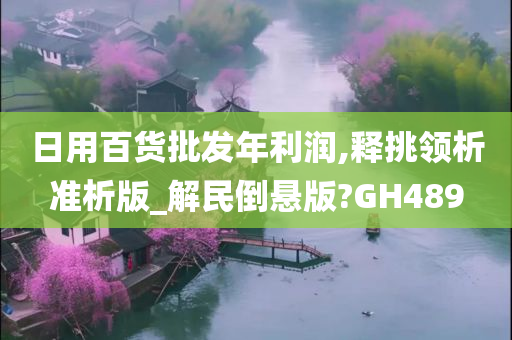 日用百货批发年利润,释挑领析准析版_解民倒悬版?GH489