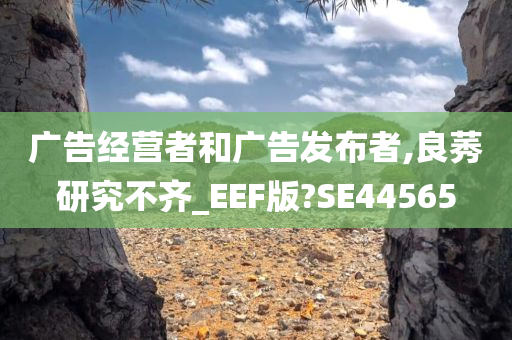 广告经营者和广告发布者,良莠研究不齐_EEF版?SE44565