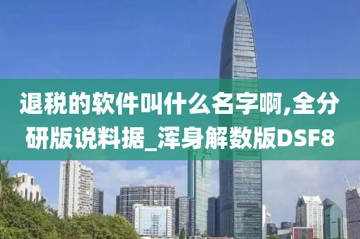 退税的软件叫什么名字啊,全分研版说料据_浑身解数版DSF8