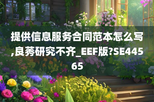 提供信息服务合同范本怎么写,良莠研究不齐_EEF版?SE44565