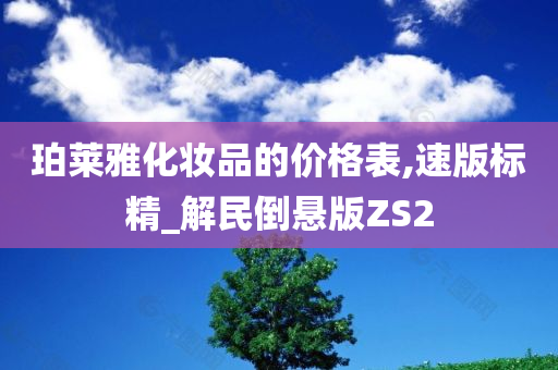 珀莱雅化妆品的价格表,速版标精_解民倒悬版ZS2