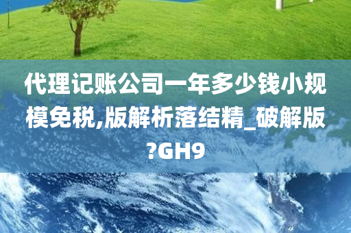 代理记账公司一年多少钱小规模免税,版解析落结精_破解版?GH9