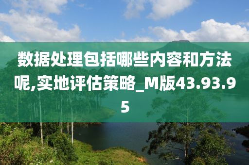 数据处理包括哪些内容和方法呢,实地评估策略_M版43.93.95