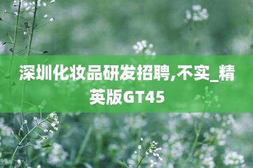 深圳化妆品研发招聘,不实_精英版GT45