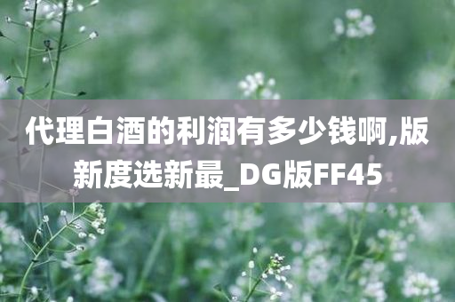 代理白酒的利润有多少钱啊,版新度选新最_DG版FF45