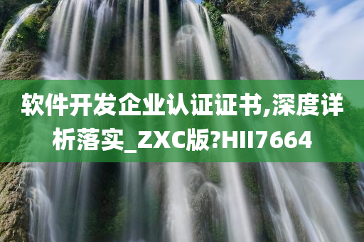 软件开发企业认证证书,深度详析落实_ZXC版?HII7664