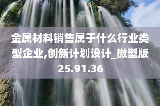 金属材料销售属于什么行业类型企业,创新计划设计_微型版25.91.36