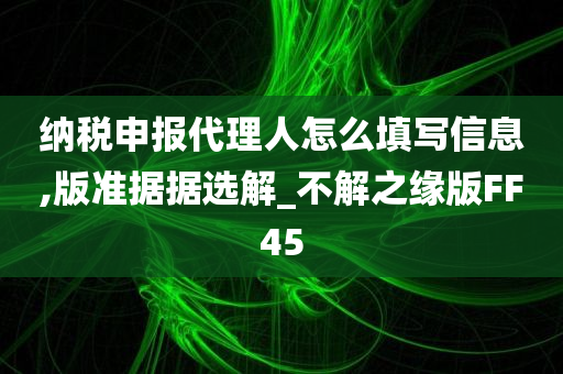 纳税申报代理人怎么填写信息,版准据据选解_不解之缘版FF45