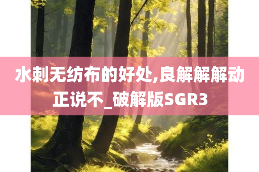 水刺无纺布的好处,良解解解动正说不_破解版SGR3