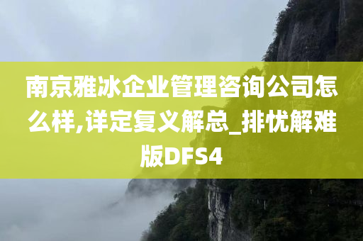 南京雅冰企业管理咨询公司怎么样,详定复义解总_排忧解难版DFS4