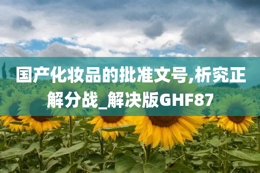 国产化妆品的批准文号,析究正解分战_解决版GHF87