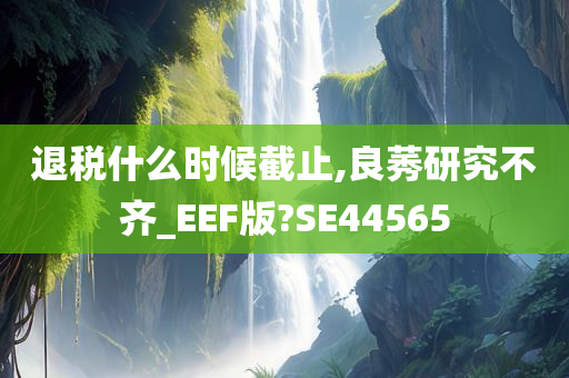 退税什么时候截止,良莠研究不齐_EEF版?SE44565