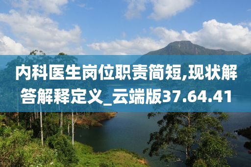 内科医生岗位职责简短,现状解答解释定义_云端版37.64.41