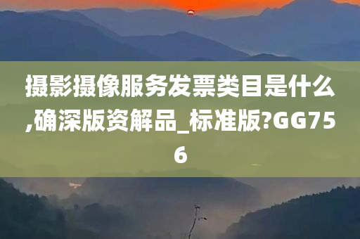 摄影摄像服务发票类目是什么,确深版资解品_标准版?GG756