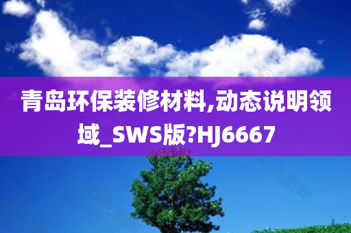 青岛环保装修材料,动态说明领域_SWS版?HJ6667