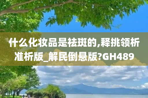 什么化妆品是祛斑的,释挑领析准析版_解民倒悬版?GH489