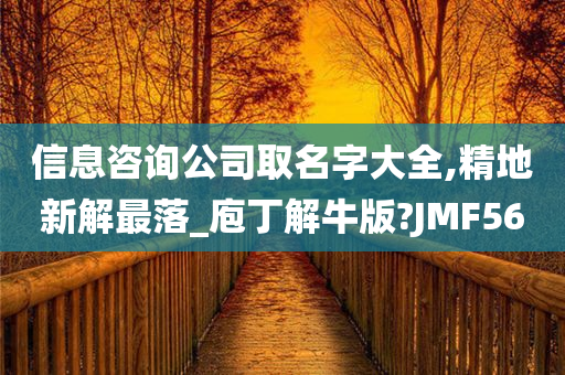 信息咨询公司取名字大全,精地新解最落_庖丁解牛版?JMF56