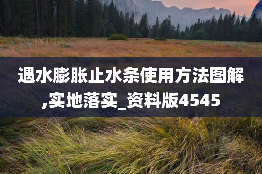 遇水膨胀止水条使用方法图解,实地落实_资料版4545