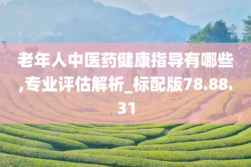 老年人中医药健康指导有哪些,专业评估解析_标配版78.88.31