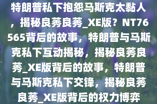 特朗普私下抱怨马斯克太黏人，揭秘良莠良莠_XE版？NT76565背后的故事，特朗普与马斯克私下互动揭秘，揭秘良莠良莠_XE版背后的故事，特朗普与马斯克私下交锋，揭秘良莠良莠_XE版背后的权力博弈