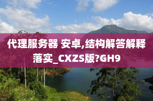 代理服务器 安卓,结构解答解释落实_CXZS版?GH9