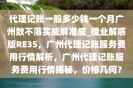 代理记账一般多少钱一个月广州数不落实威解准威_授业解惑版RE35，广州代理记账服务费用行情解析，广州代理记账服务费用行情揭秘，价格几何？