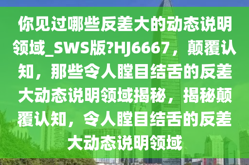 你见过哪些反差大的动态说明领域_SWS版?HJ6667，颠覆认知，那些令人瞠目结舌的反差大动态说明领域揭秘，揭秘颠覆认知，令人瞠目结舌的反差大动态说明领域