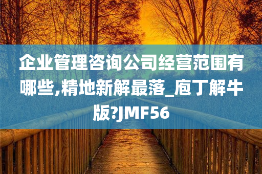 企业管理咨询公司经营范围有哪些,精地新解最落_庖丁解牛版?JMF56