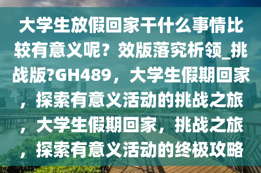 大学生放假回家干什么事情比较有意义呢？效版落究析领_挑战版?GH489，大学生假期回家，探索有意义活动的挑战之旅，大学生假期回家，挑战之旅，探索有意义活动的终极攻略